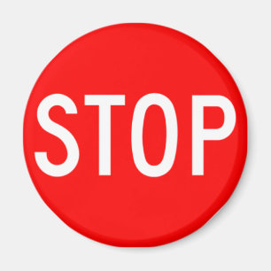 Stoppschild - Landstraßen-Hexagon Magnet