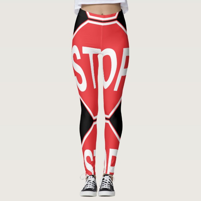 Stoppschild Leggings (Vorderseite)