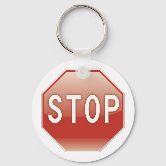 Stoppschild Schlüsselanhänger (Vorderseite)