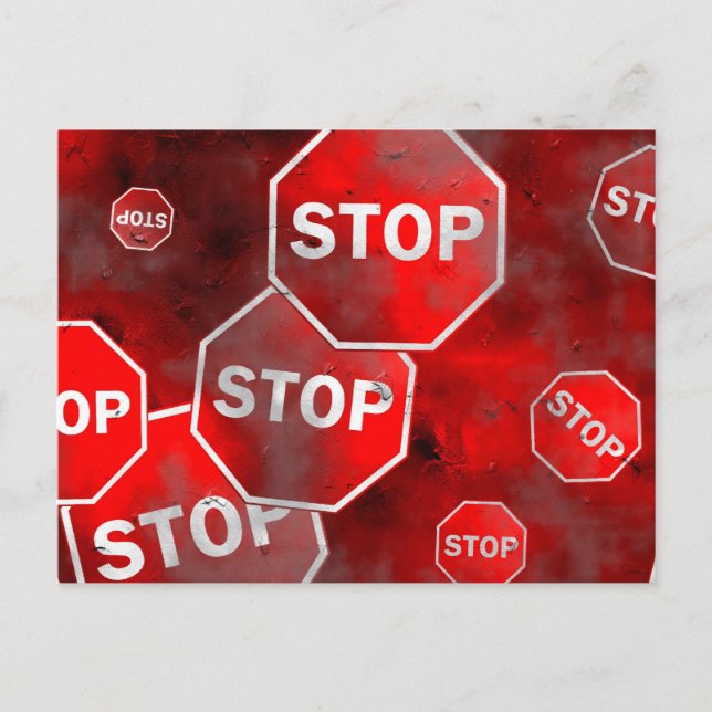 Stoppschilder Postkarte (Vorderseite)