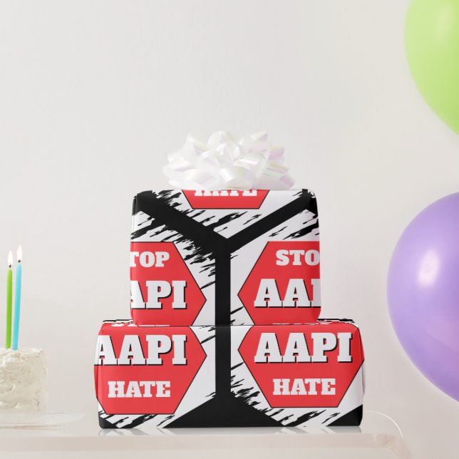 Stoppt AAPI-Hass Rechteckig Geschenkpapier (Partygeschenke)