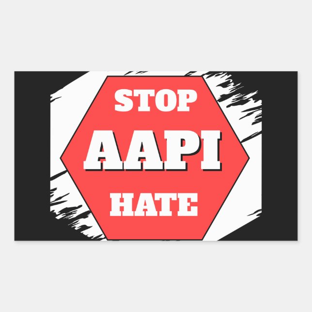 Stoppt AAPI-Hass Rechteckig Rechteckiger Aufkleber (Vorderseite)
