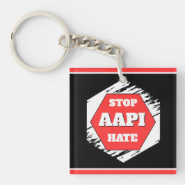 Stoppt AAPI-Hass Rechteckig Schlüsselanhänger