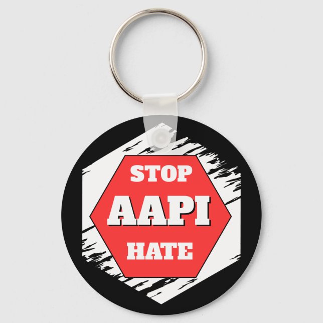 Stoppt AAPI-Hass Rechteckig Schlüsselanhänger (Vorderseite)