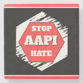 Stoppt AAPI-Hass Rechteckig Steinuntersetzer