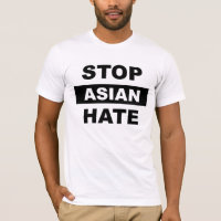 Stoppt asiatisches Hass Anti-Rassismus Slogan Blac