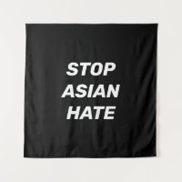 Stoppt asiatisches Hass, Schwarz-weißes Zeichen