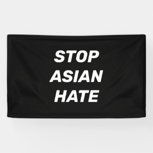 Stoppt das asiatische Hass, Schwarz-weiß Banner