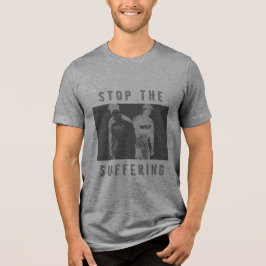 "Stoppt das Leiden" Dunkelgrau-Schwarzer T - Shirt