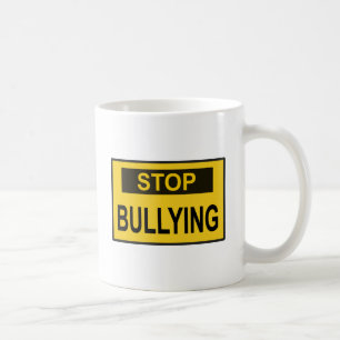 Stoppt das Mobbing Schild gelb Kaffeetasse