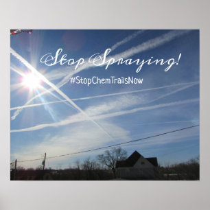 Stoppt das Versprühen von Chemtrails Plakat