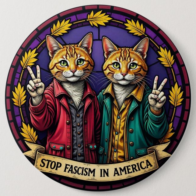 Stoppt den Faschismus in Amerika politisch Button (Vorderseite)