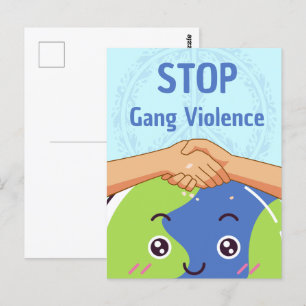 Stoppt den Gang-Gewalt-Handshake für den Frieden Postkarte
