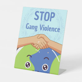 Stoppt den Gang-Gewalt-Handshake für den Frieden Sockelschild