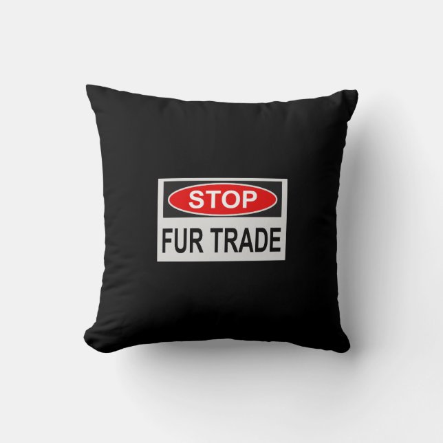 Stoppt den Handel Schild rot Kissen (Vorderseite)