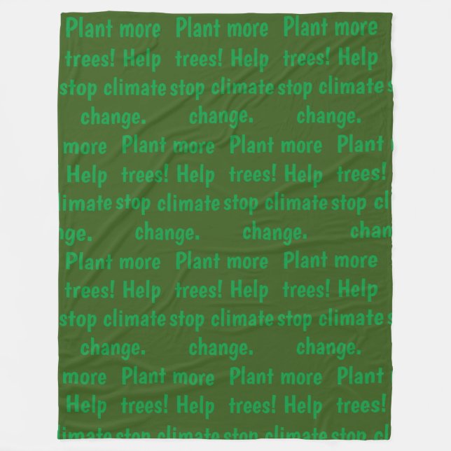 Stoppt den Klimawandel Fleecedecke (Vorderseite)