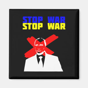 Stoppt den Krieg Anti Putin Gesicht Ukrainische Fl Magnet