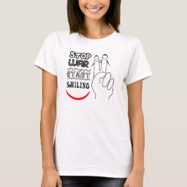 Stoppt den Krieg Big Lmile Zwei Finger-Friedens-Sy T-Shirt