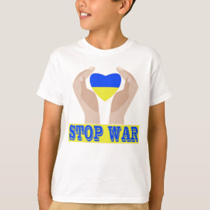 Stoppt den Krieg Das Herz der ukrainischen Fahne i T-Shirt