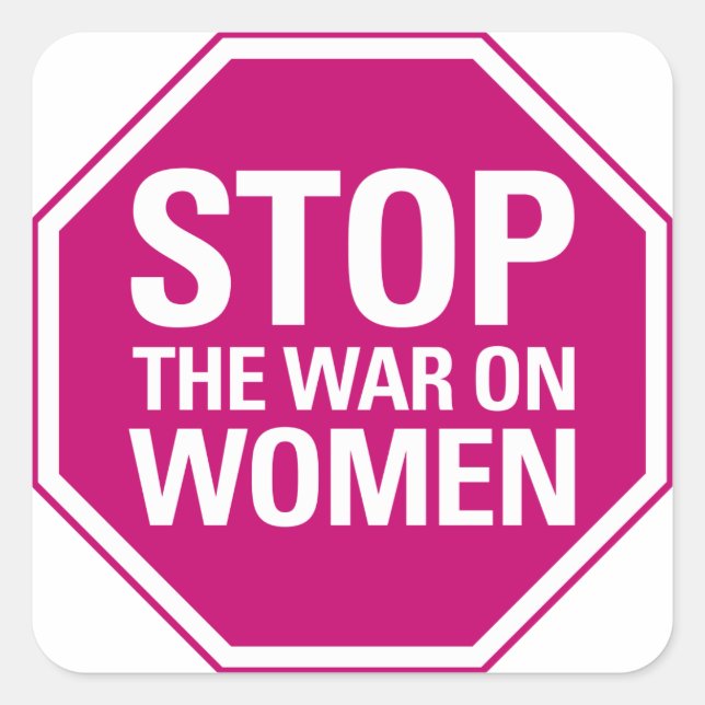 Stoppt den Krieg gegen Frauen Quadratischer Aufkleber (Vorderseite)