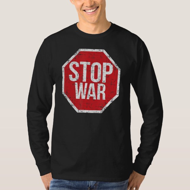 Stoppt den Krieg in der Welt sind wir alle menschl T-Shirt (Vorderseite)