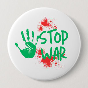 Stoppt den Krieg – Kühner Handabdruck Anti-Kriegs- Button