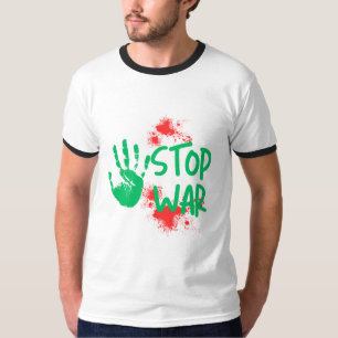 Stoppt den Krieg – Kühner Handabdruck Anti-Kriegs- T-Shirt