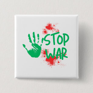 Stoppt den Krieg – Kühnes Handabdruck-Anti-Kriegs- Button