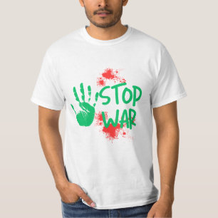 Stoppt den Krieg – Kühnes Handabdruck Anti-Kriegs- T-Shirt