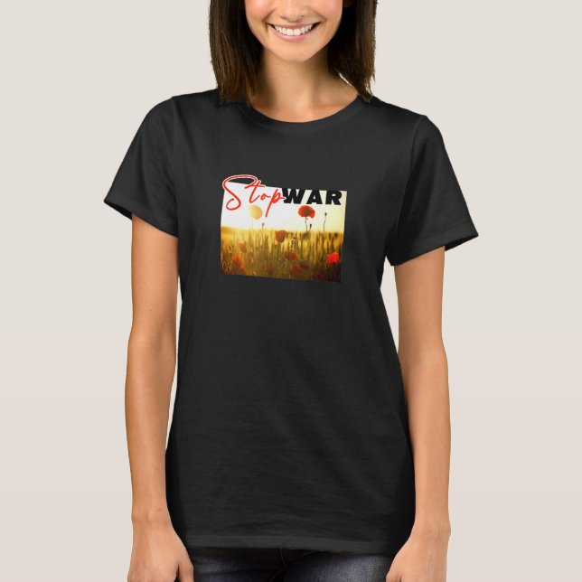 Stoppt den Krieg mit Mohn T-Shirt (Vorderseite)