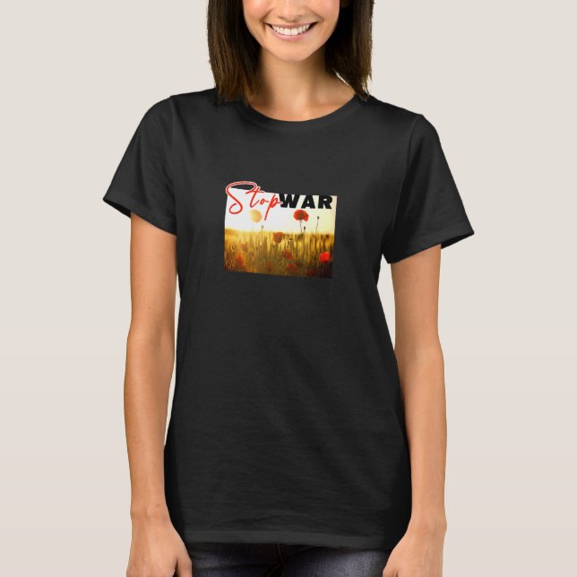 Stoppt den Krieg mit Mohn T-Shirt (Vorderseite)