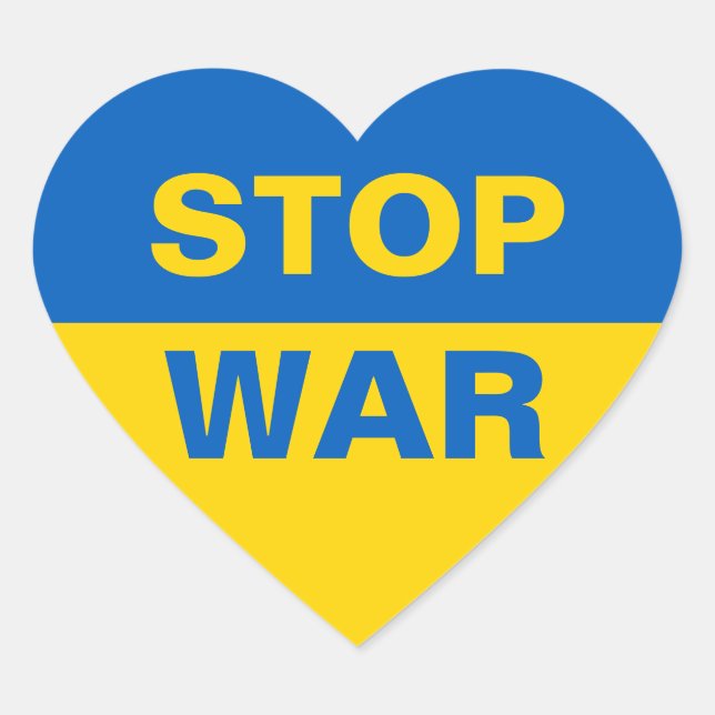 Stoppt den Krieg Ukraine Herz-Aufkleber (Vorderseite)