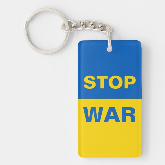 Stoppt den Krieg Ukraine Schlüsselanhänger (Vorderseite)