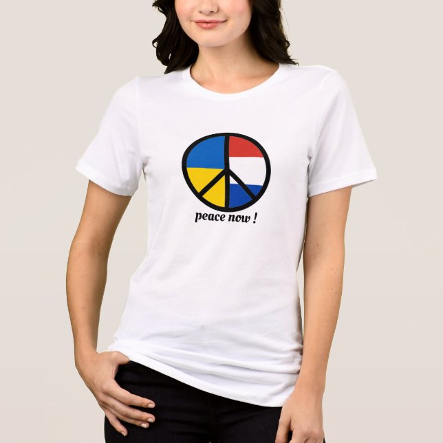 Stoppt den ukrainischen Krieg, Frieden jetzt Anti- Tri-Blend Shirt (Vorderseite)