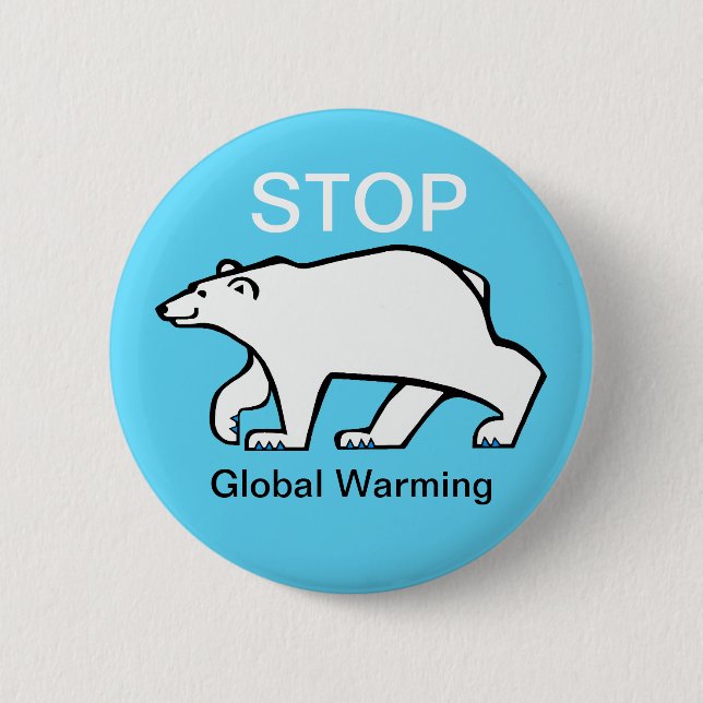 Stoppt die Erderwärmung - Polar BEAR - Arktis - Ei Button (Vorderseite)
