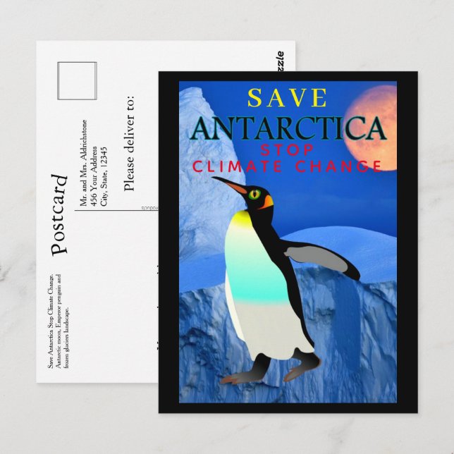 Stoppt die Erwärmung des Klimawandels Antarktis Pi Postkarte (Vorne/Hinten)