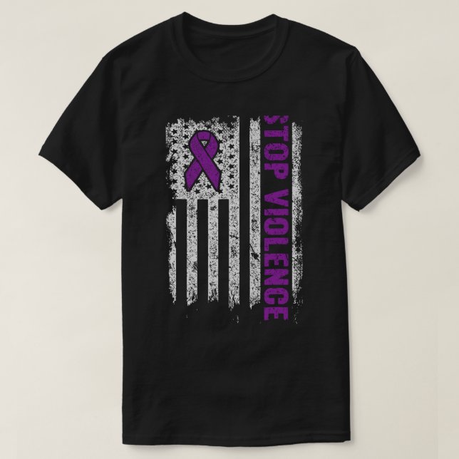 Stoppt die Gewalt Beenden Sie die stille häusliche T-Shirt (Design vorne)