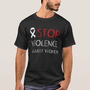 Stoppt die Gewalt gegen Frauen und Mädchen Weißbän T-Shirt