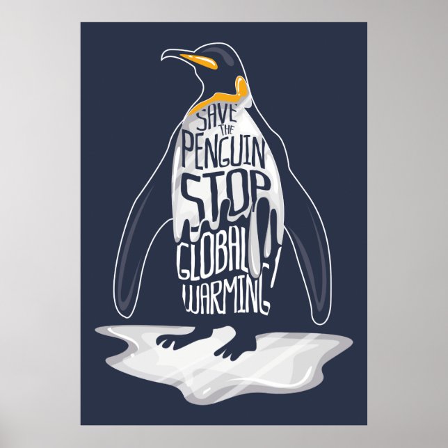 Stoppt die globale Erwärmung Rette die Meerestiere Poster (Vorne)