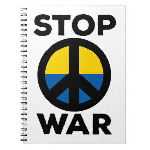 Stoppt die Kriegsflagge in der Ukraine Notizblock