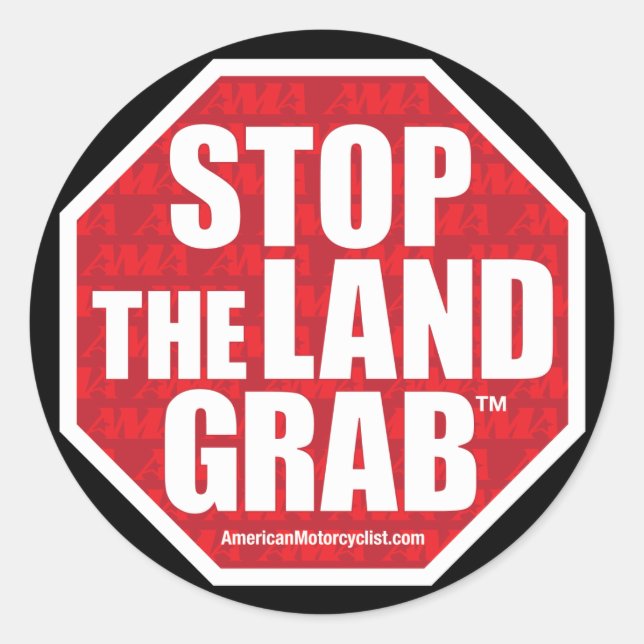 Stoppt die Landgrab Runder Aufkleber (Vorderseite)