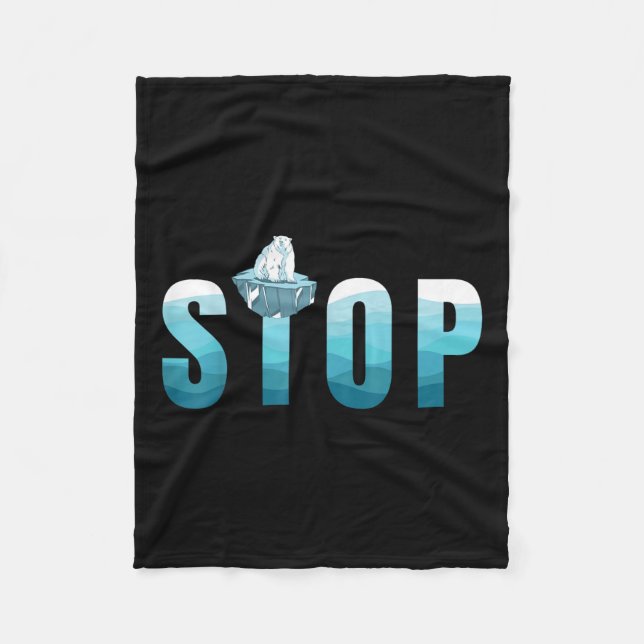 Stoppt die Meeresverschmutzung Polar Bären-Umwelts Fleecedecke (Vorderseite)