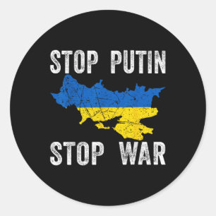 Stoppt die Tötung - Stoppt Russland - Stoppt den K Runder Aufkleber