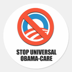 Stoppt die Universelle Obamas Pflege Runder Aufkleber