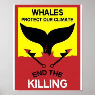Stoppt die Waljagd   Verbot des Schutzes der Meere Poster