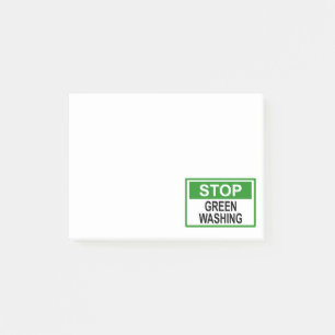 Stoppt Greenwashing Schild Post-it Klebezettel