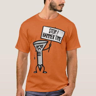 Stoppt Hammer Zeit lustige Penter Handy Vater Hus T-Shirt