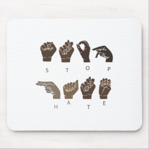 Stoppt Hass Asl Gebärdensprache Schwarze Leben Pro Mousepad