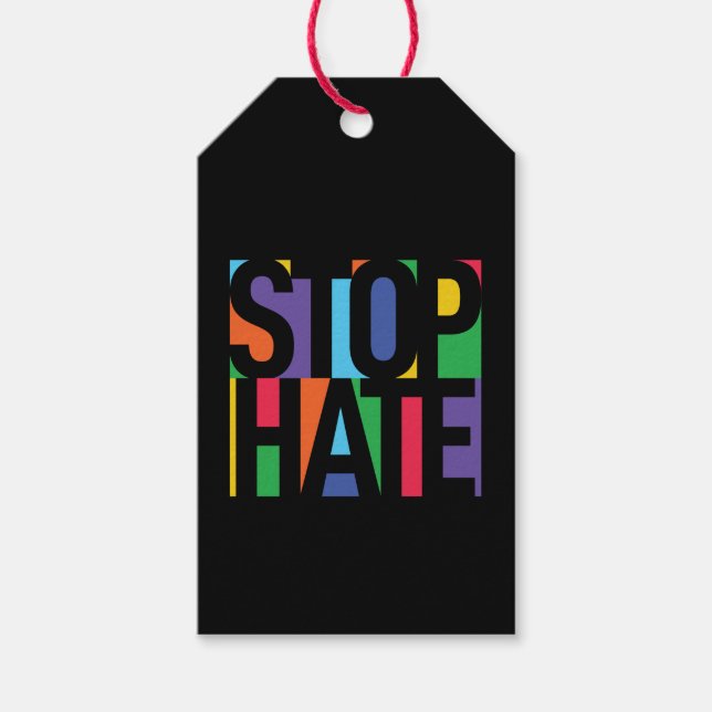 Stoppt Hass Geschenkanhänger (Vorderseite)
