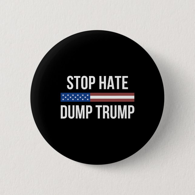 Stoppt Hass - Weg mit Trump -  Button (Vorderseite)